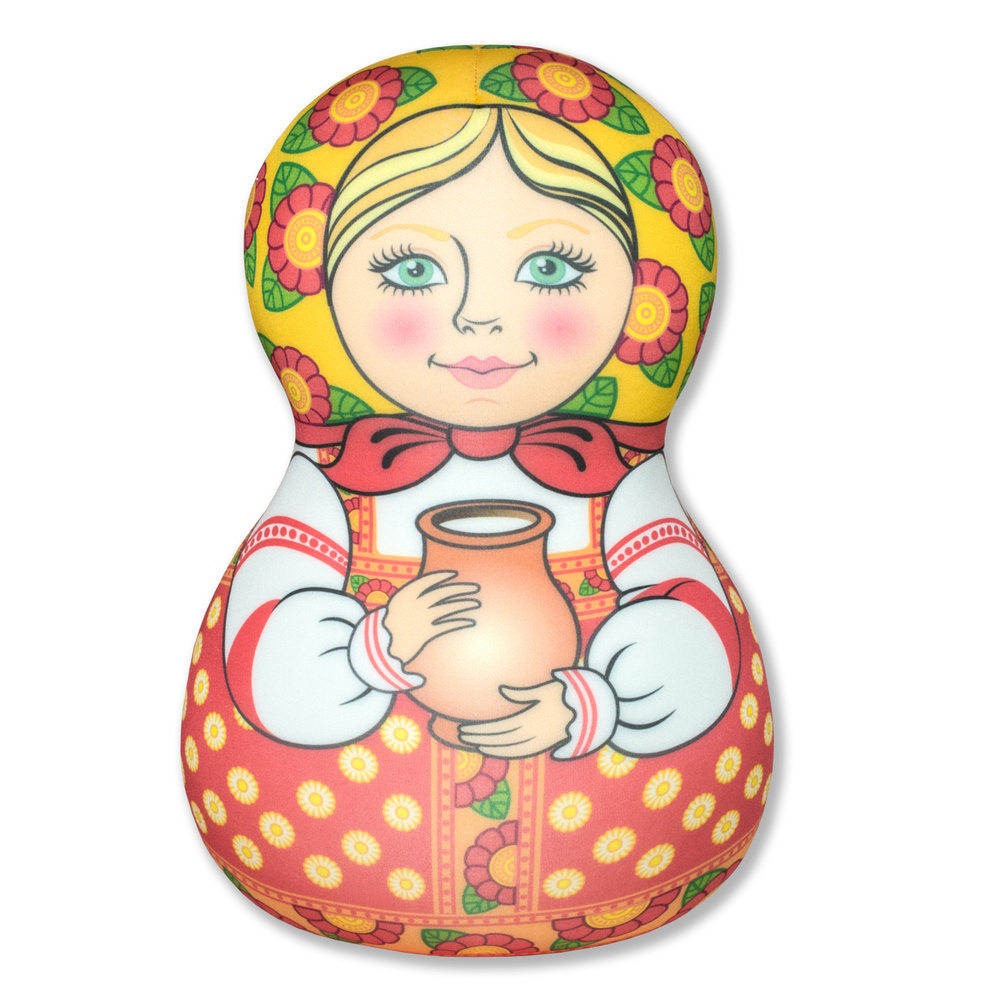 Мягкая игрушка-антистресс Матрешка/ с крынкой / 28 см / подарок на Масленицу / подарок на Пасху #1