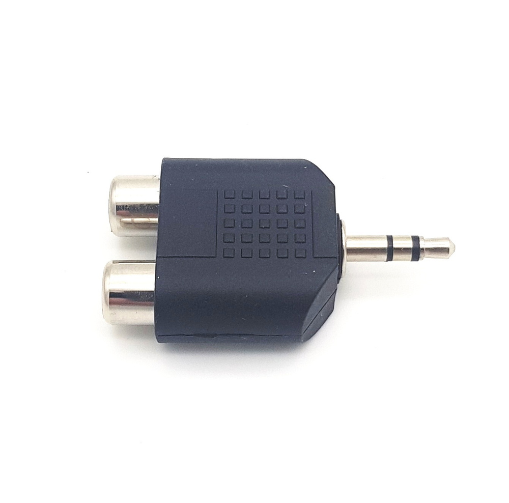 Переходник, адаптер Jack 3,5 штекер - 2 x RCA гнездо, стерео, пластик ...