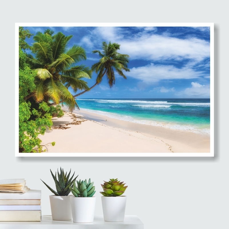 Постер "Тропический Пляж С Пальмами" 40х30 см / постеры для интерьера / картина на стену / картина интерьерная #1