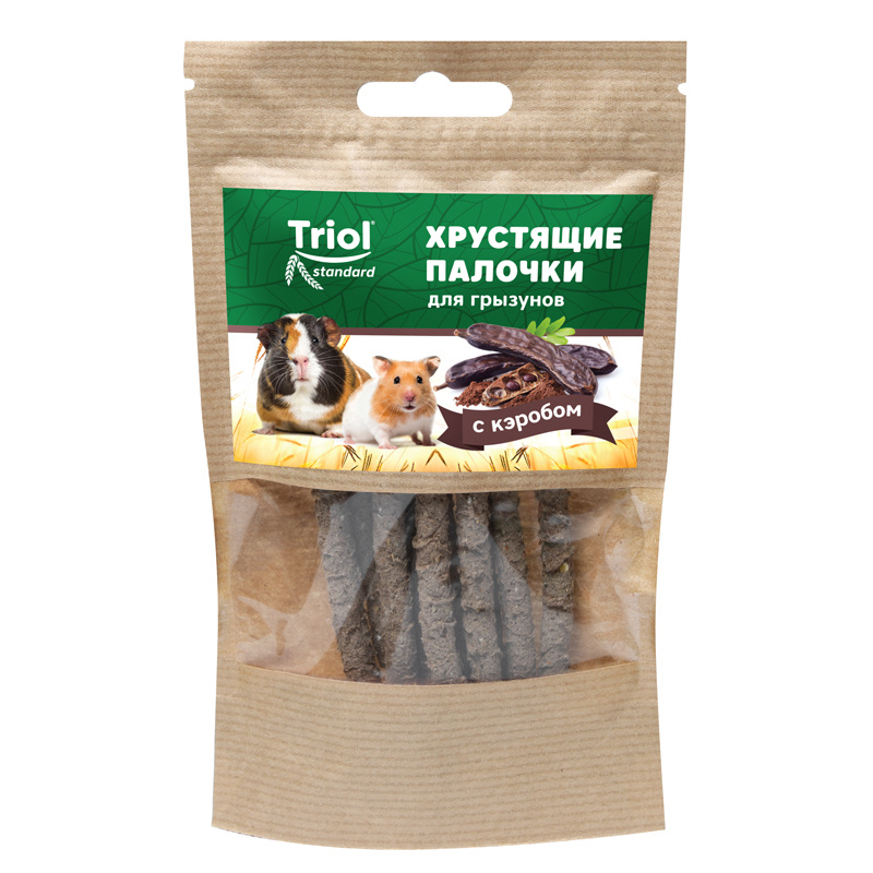 Лакомство хрустящие палочки для грызунов с кэробом, 30г, Тriol Standard  #1