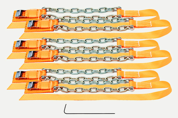 Цепи на колеса R12-R15, комплект 6шт (185/55-245/85, цепь 5мм, до 1,3тонн) / Цепи противоскольжения / #1