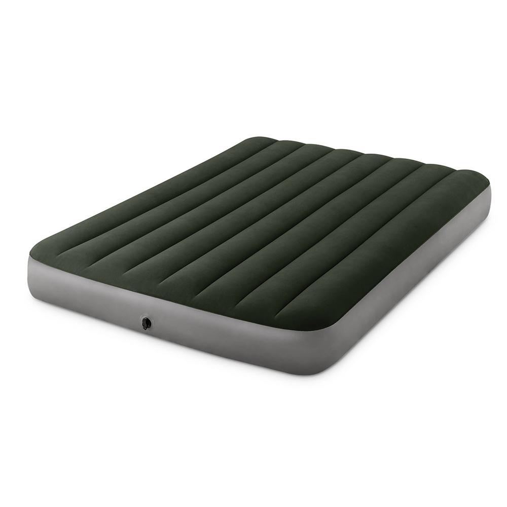 Кровать надувная INTEX DOWNY BED QUEEN, (fiber-tech), насос на батарейках, 152x203x25см, ПВХ, 64779  #1