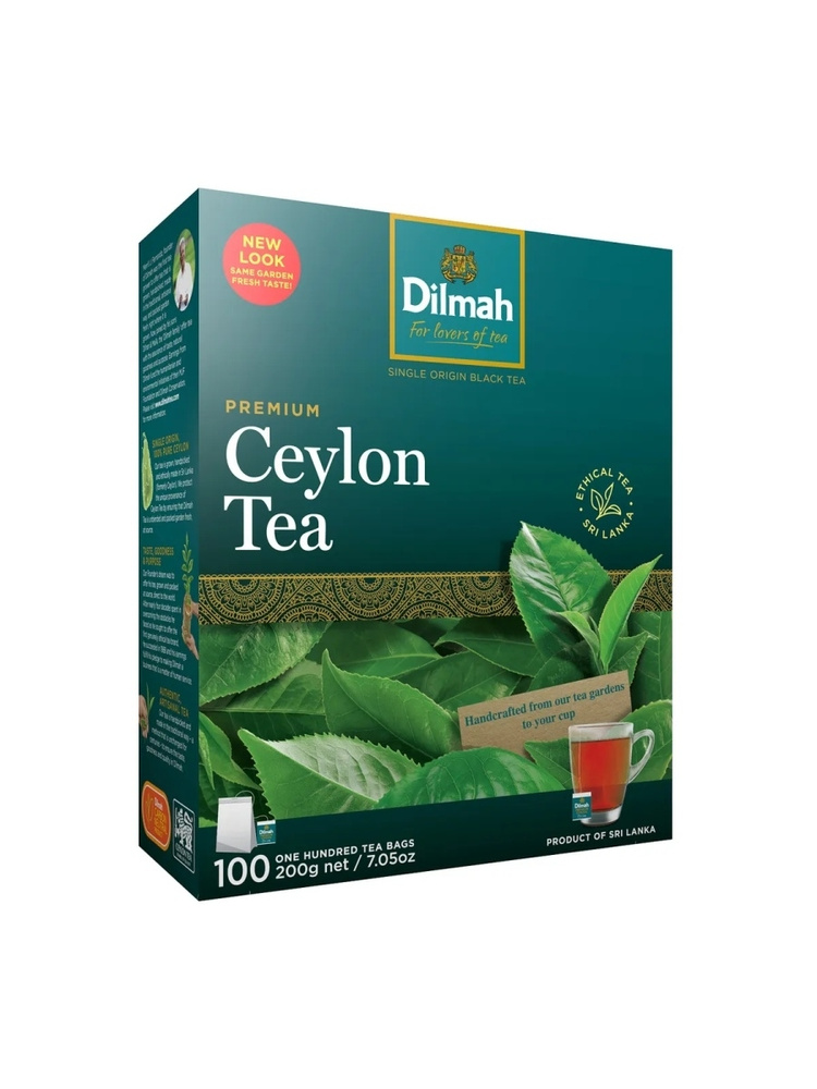 Чай в пакетиках черный Dilmah Цейлонский, 100 шт #1