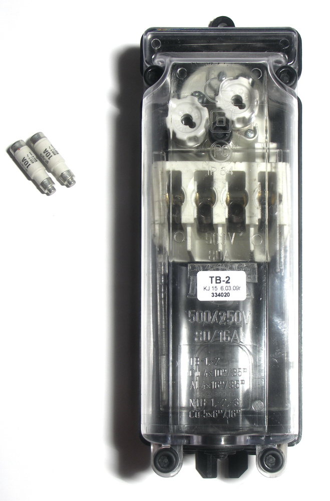 Вводный распределительный щиток ТВ-2. Уличный. На 2 предохранителя ...