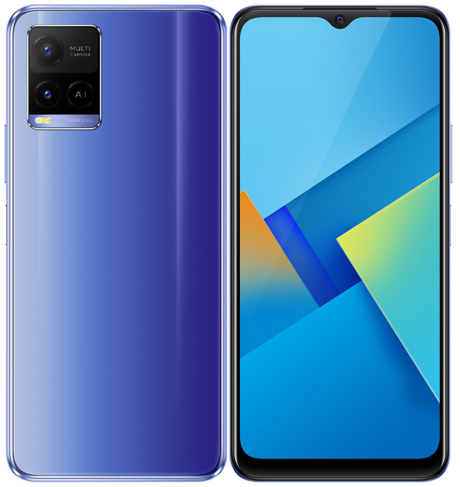 Смартфон Vivo Y21 64 ГБ (6935117840598) синий - купить по выгодной цене в  интернет-магазине OZON (1580348450)