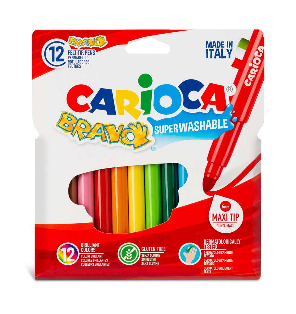 "Carioca" Фломастеры утолщенные Bravo 12 цв #1