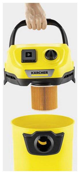 Строительный пылесос Karcher WD 3 P V-17/4/20 Workshop 1000Вт желтый #1