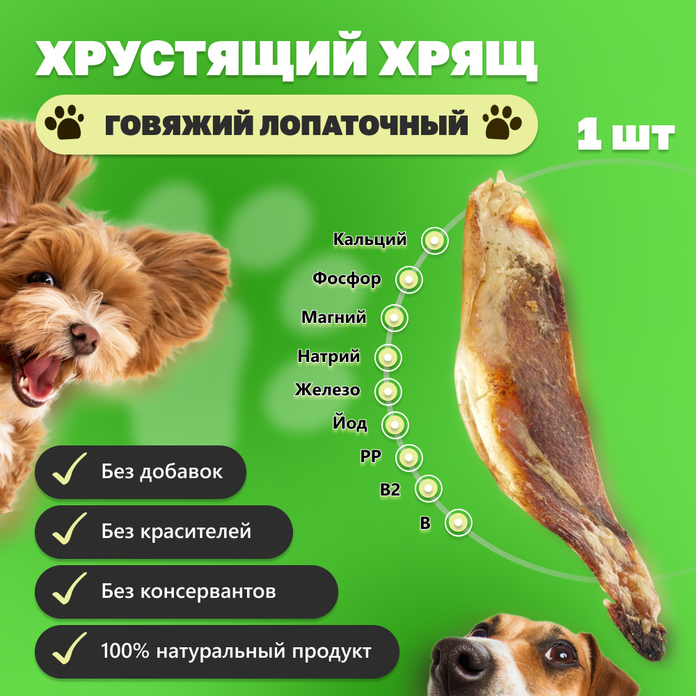 Хрящ говяжий лопаточный сушеное лакомство для дрессуры и прогулки для ...