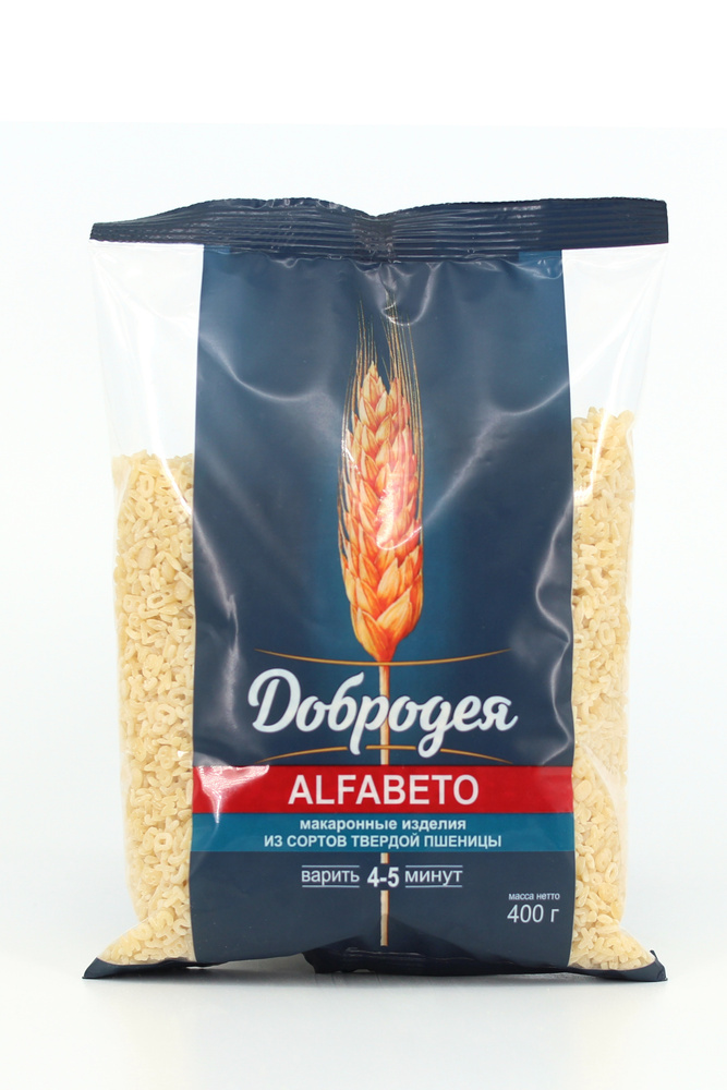 Макароны "ДОБРОДЕЯ" ALFABETO (АЛФАБЕТО) из твердых сортов пшеницы 400 грамм  #1