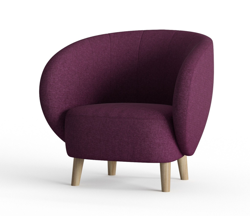 Фабрика мебели D&K Кресло Тейлор мягкое, рогожка фиолетовая, Dream Violet , 1 шт., 75х75х80 см  #1