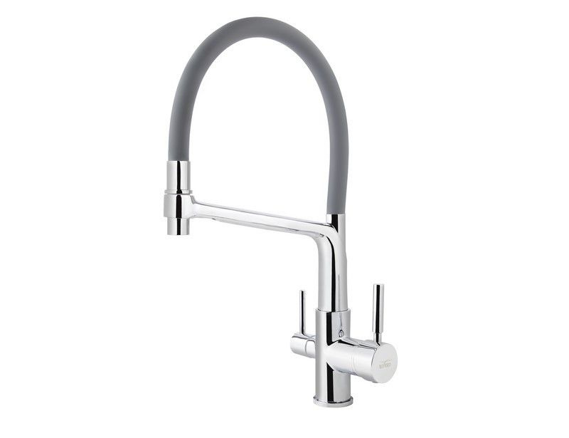 Смеситель для кухни VIKO V-5606 под фильтр O35 с гибким серым изливом, Chrome (латунь) #1