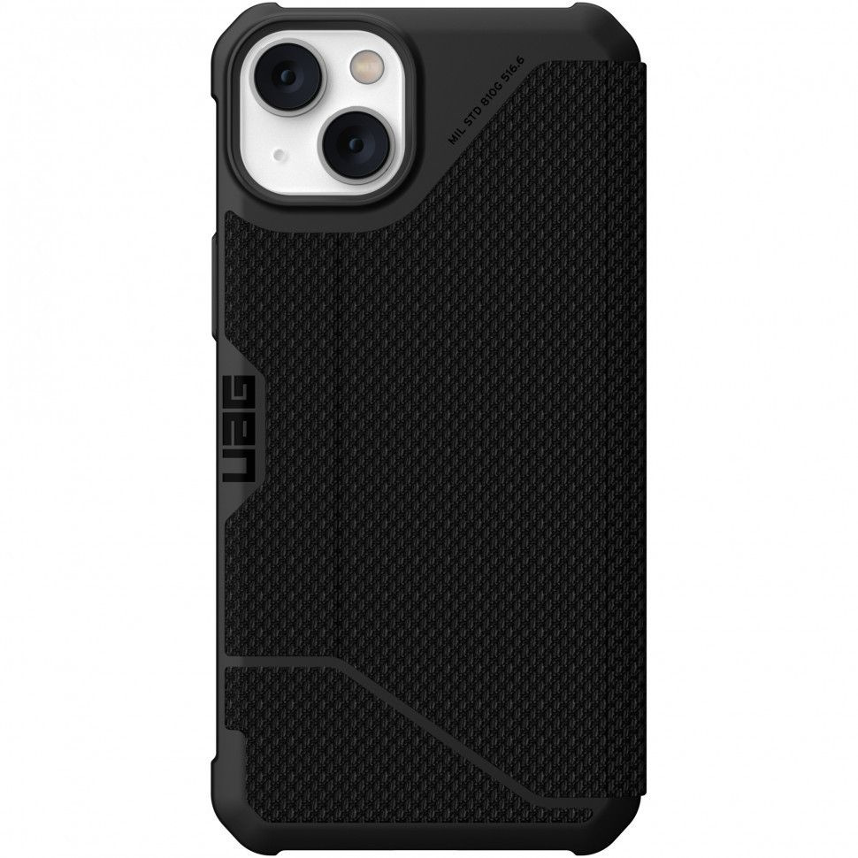 Чехол-книжка Urban Armor Gear (UAG) Metropolis Series для iPhone 14 Plus, Черный (Kevlar Black)  #1