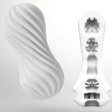 Tenga Flex Silky White, белый. Мастурбатор с вращательной функцией  #1