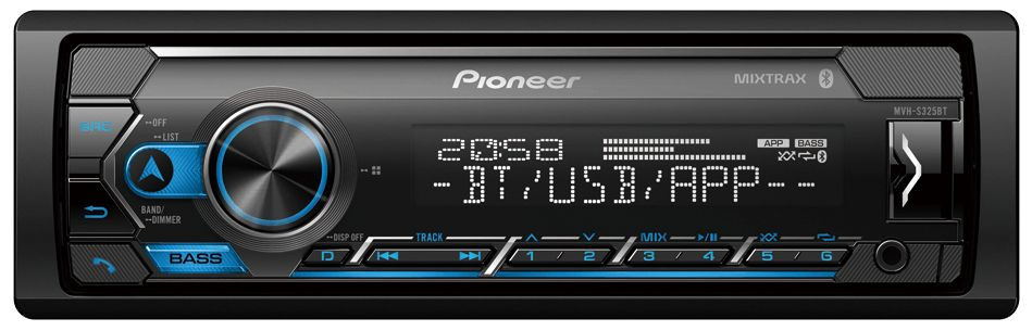 Автомагнитола (магнитола для авто) с bluetooth Pioneer MVH S325ВТ 1 DIN 3.5 мм/RCA/USB 200 Вт  #1