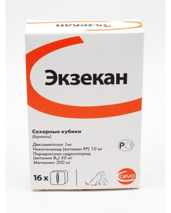 Экзекан для лечения дерматитов собак и кошек, сахарные кубики 16 шт ...