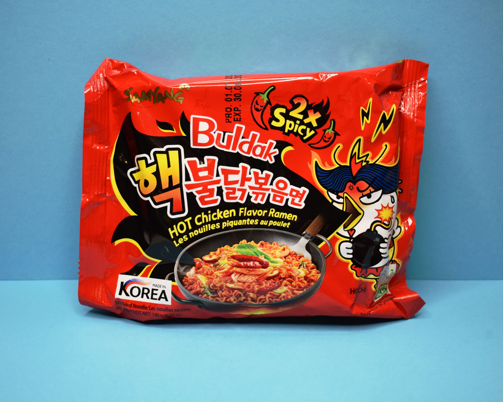 SAMYANG HOT CHICKEN FLAVOR RAMEN BULDAK 2X SPICY/ Лапша со вкусом ОЧЕНЬ  острой курицы из Кореи / 140г.