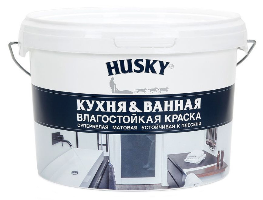 Краска для кухонь и ванных комнат Husky 2,5 л, белый #1