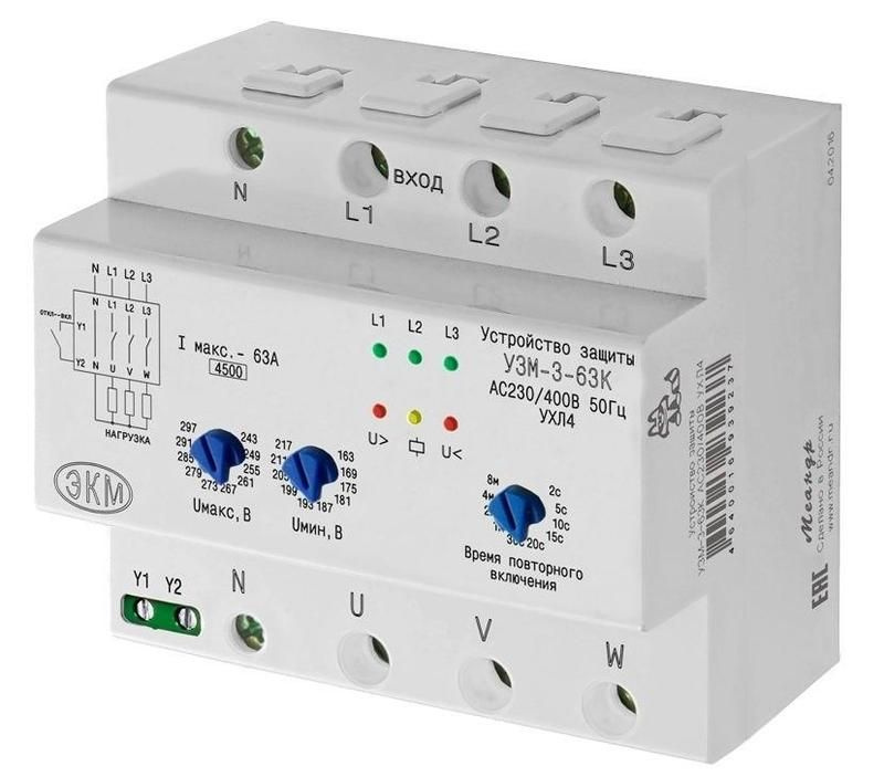 Реле многофункциональное УЗМ-3-63К 230В AC/400В AC УХЛ4 Меандр A8302-16939237  #1