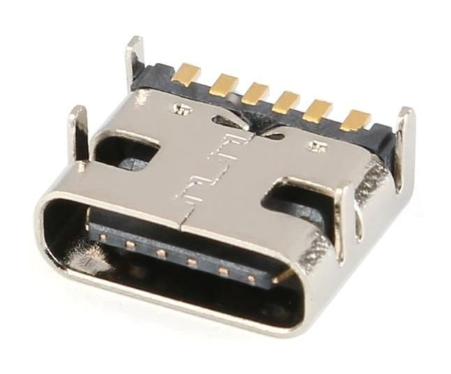 Разъем Type-C гнездо на плату тип1 6pin - купить с доставкой по ...