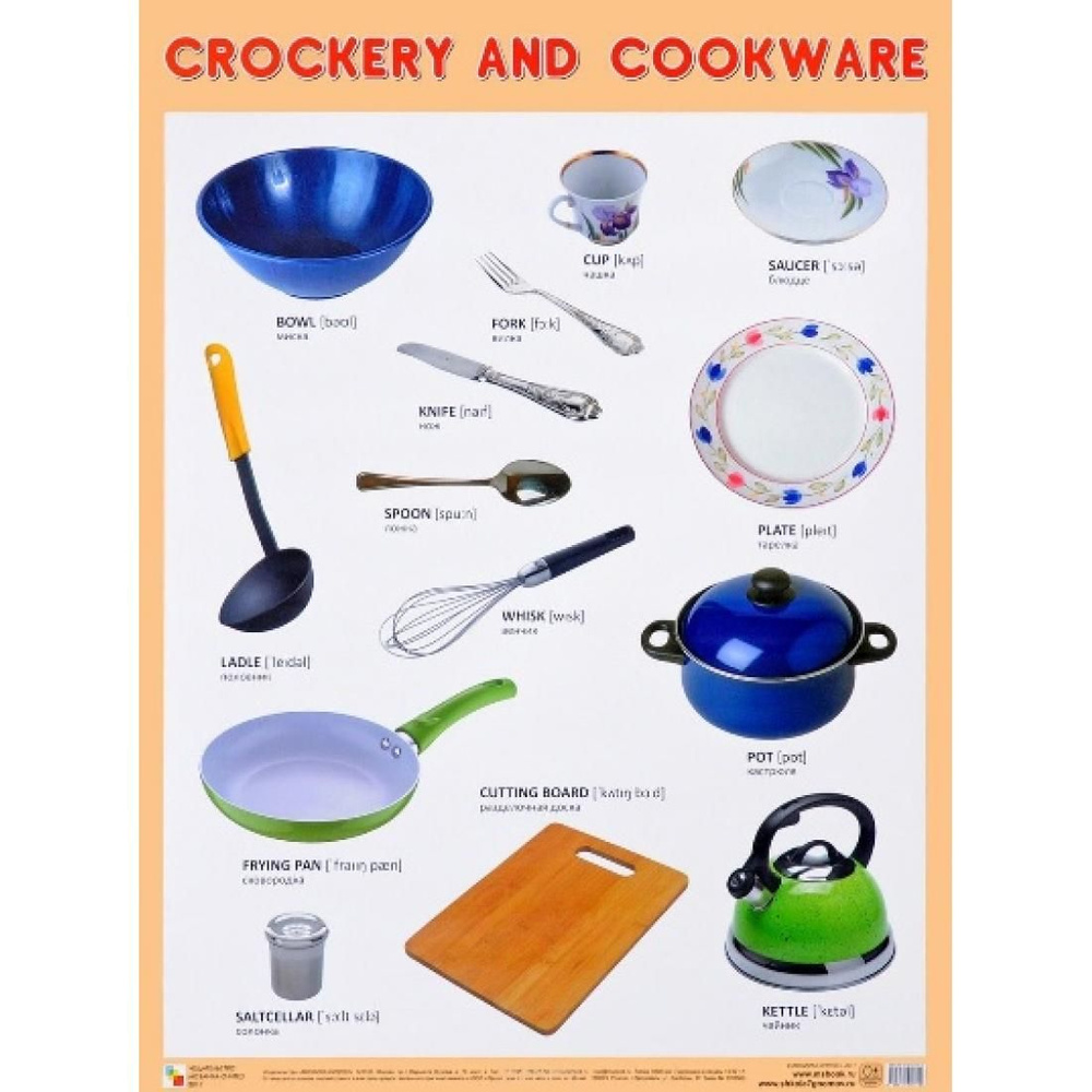 Английский язык. Посуда. Crockery and cookware. А2. Мозаика