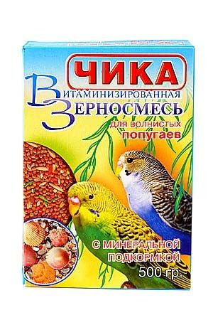 Чика Корм для волнистых попугаев с минеральной подкормкой 500г  #1