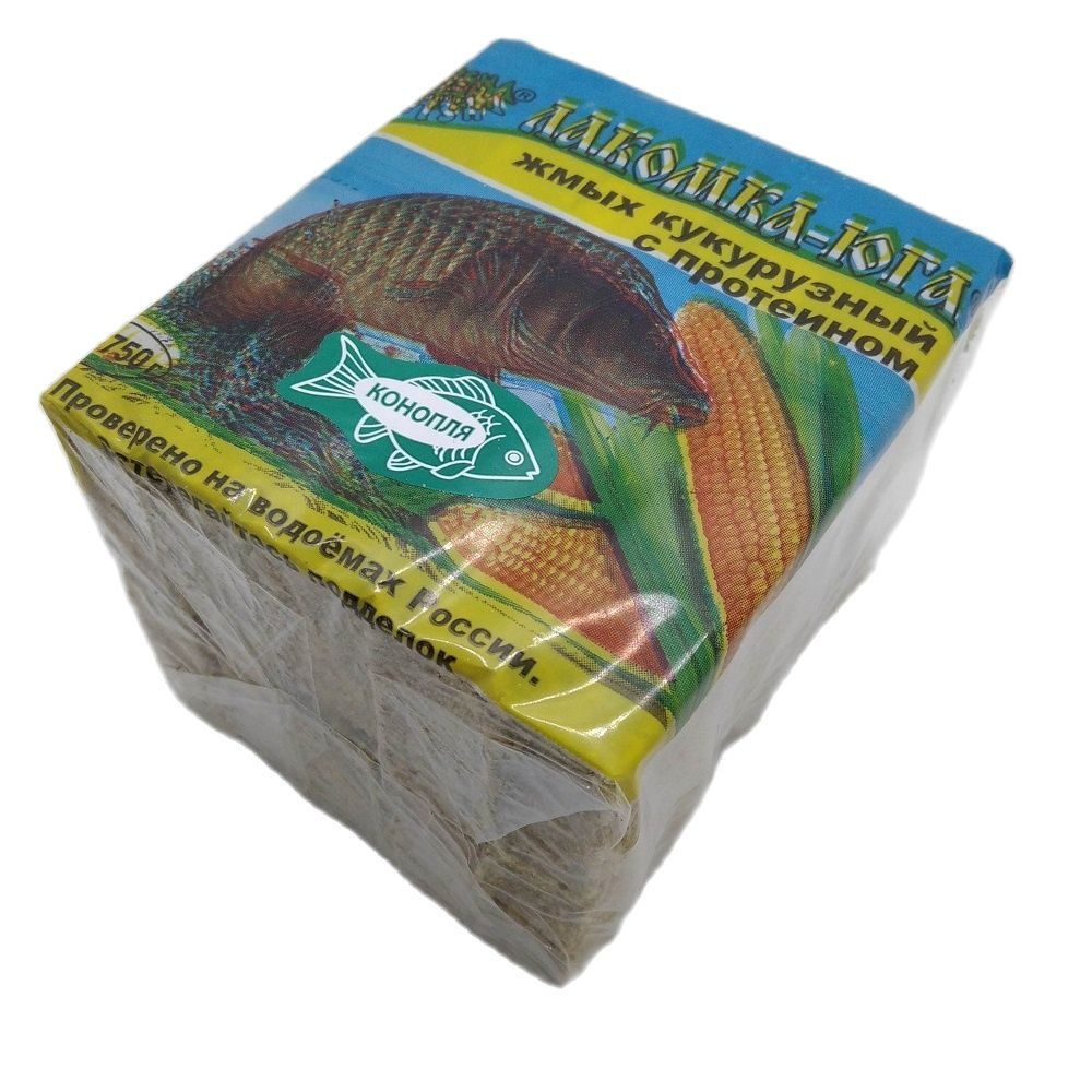 Жмых кукурузный ЛАКОМКА-ЮГА 1 упаковка (20кубиков) вкус - конопля ...