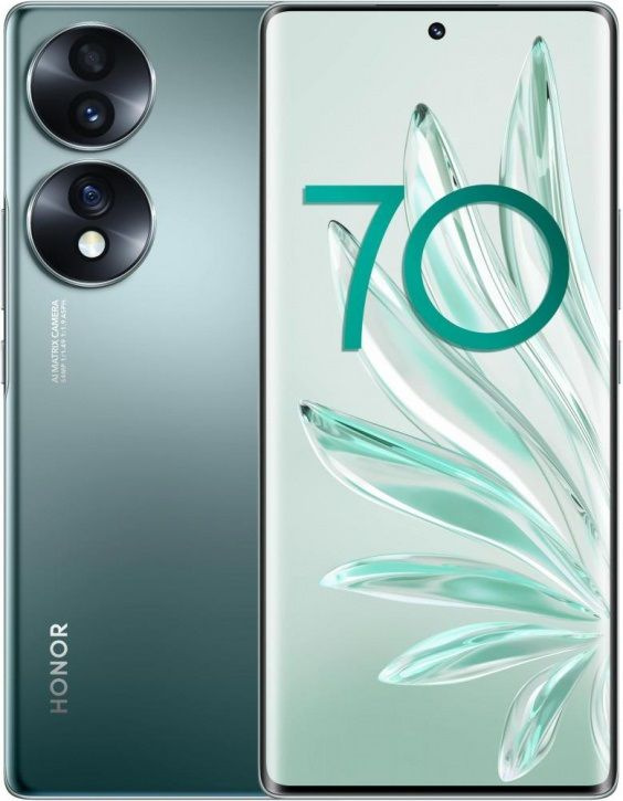 Honor Смартфон Honor 70 (Google, русский) Глобальное издание 12/256 ГБ, зеленый, темно-зеленый  #1