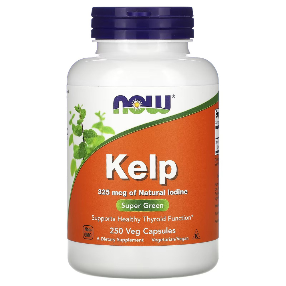 Келп (йод) NOW Kelp 325 мкг 250 растительных капсул - купить с ...