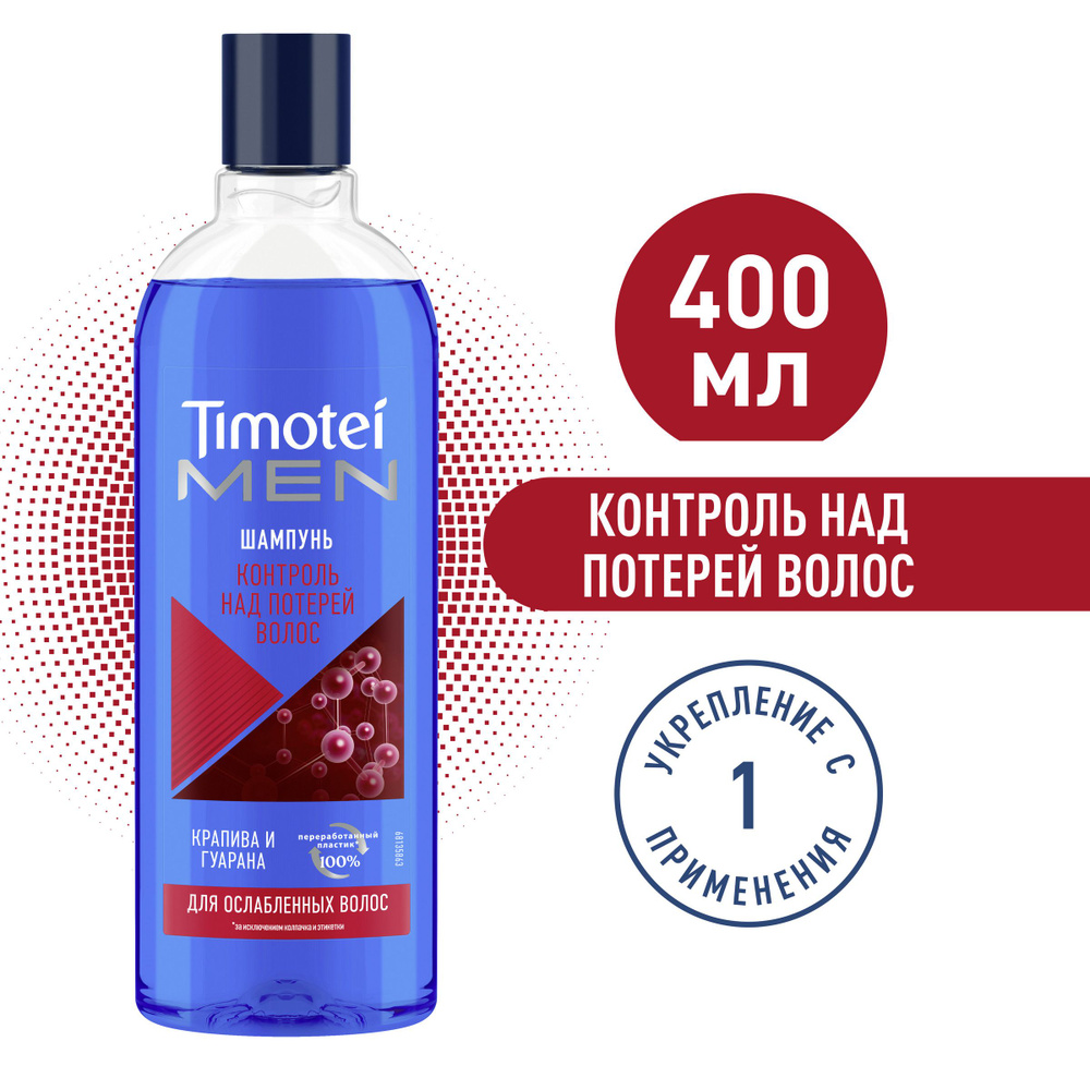 Шампунь мужской Timotei MEN Контроль над потерей волос для ослабленных ...