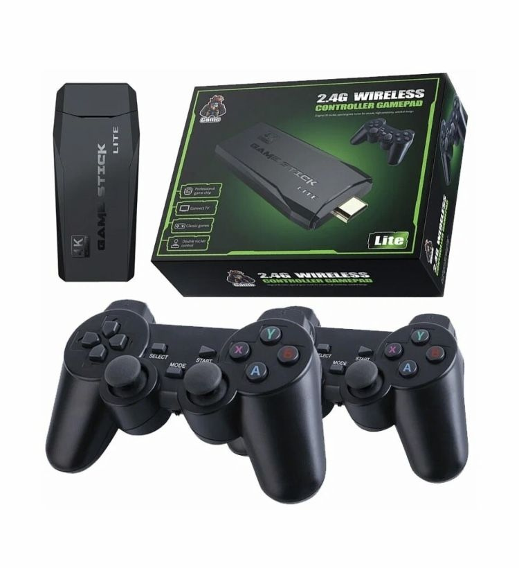 Портативная игровая консоль 2.4G Wireless Controllers Gamepad 64ГБ / Приставка M8 4K HD 10289 игр / Подключение #1