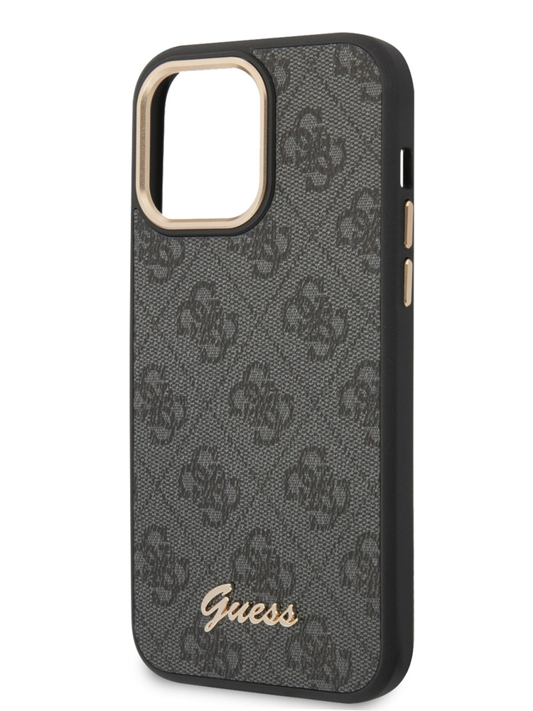 Чехол Guess PU leather на iPhone 14 Pro Max / для Айфон 14 Про Макс, с защитой камеры, со вставкой из #1