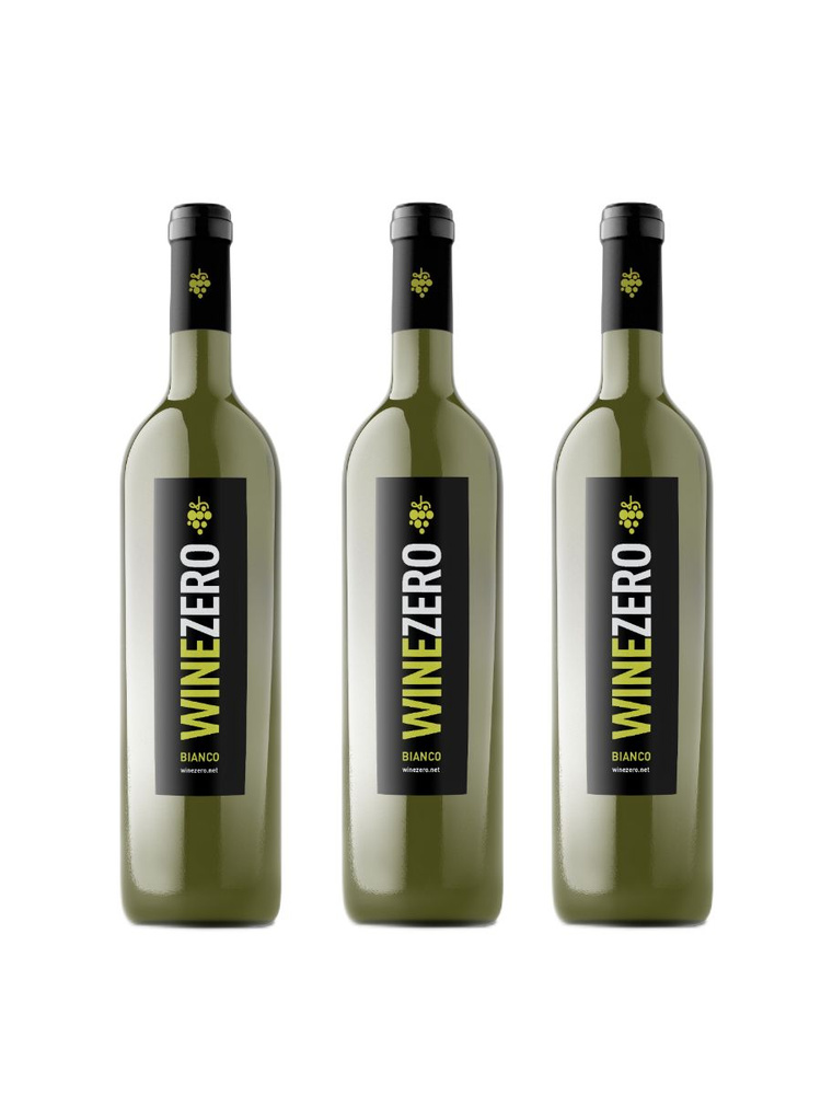 Пол ящика (3 шт) WINEZERO Bianco Dry Trebbiano d'Abruzzo, "Barrique Italia" (0.75L, Alc.0,0%) Вино безалкогольное #1