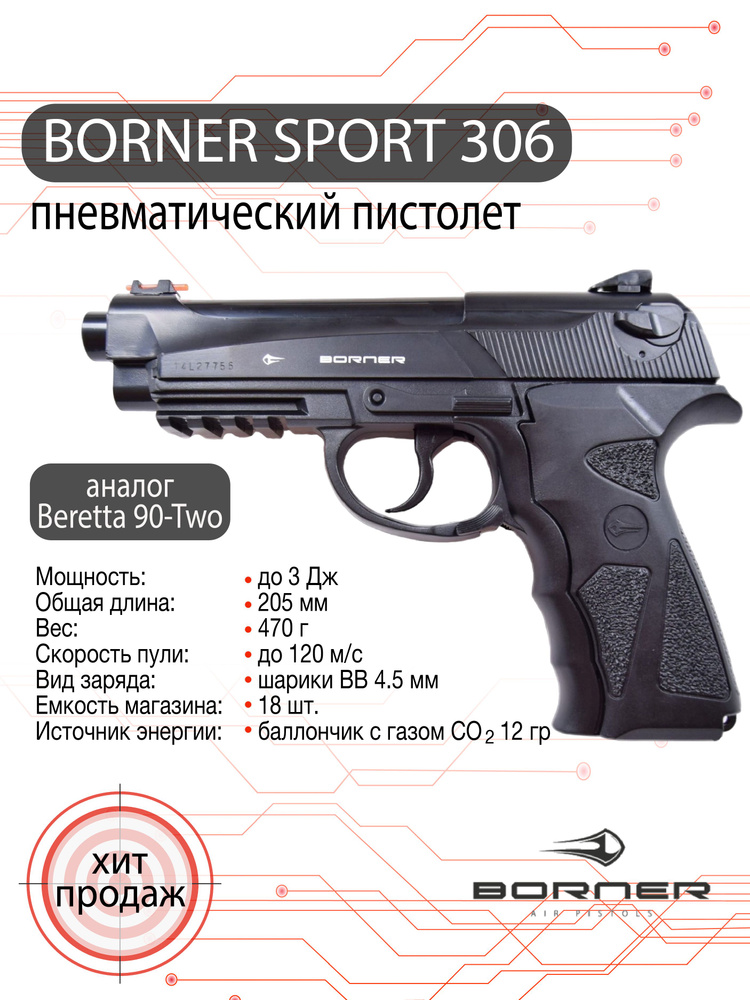 Пневматический пистолет Borner Sport 306 #1