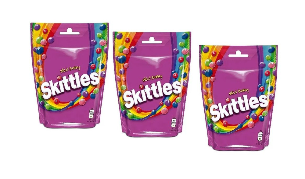 Skittles Wild berry/ Скитлс лесные ягоды (3 уп по 136 гр.) - купить с ...
