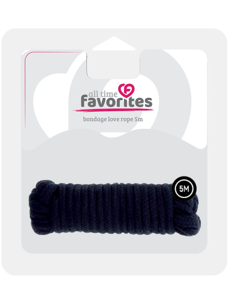 Черная БДСМ верёвка "ALL TIME FAVORITES LOVE ROPE" для связывания, бондажа, 5м  #1