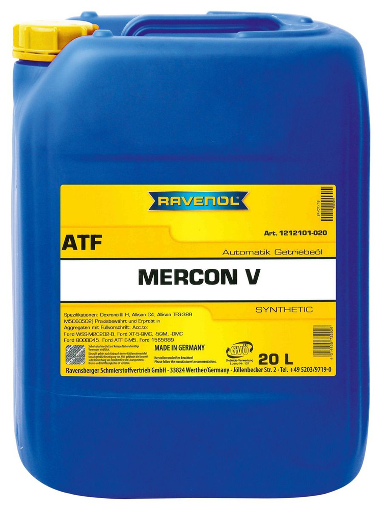 Масло АКПП RAVENOL ATF Mercon V, 20 литров #1