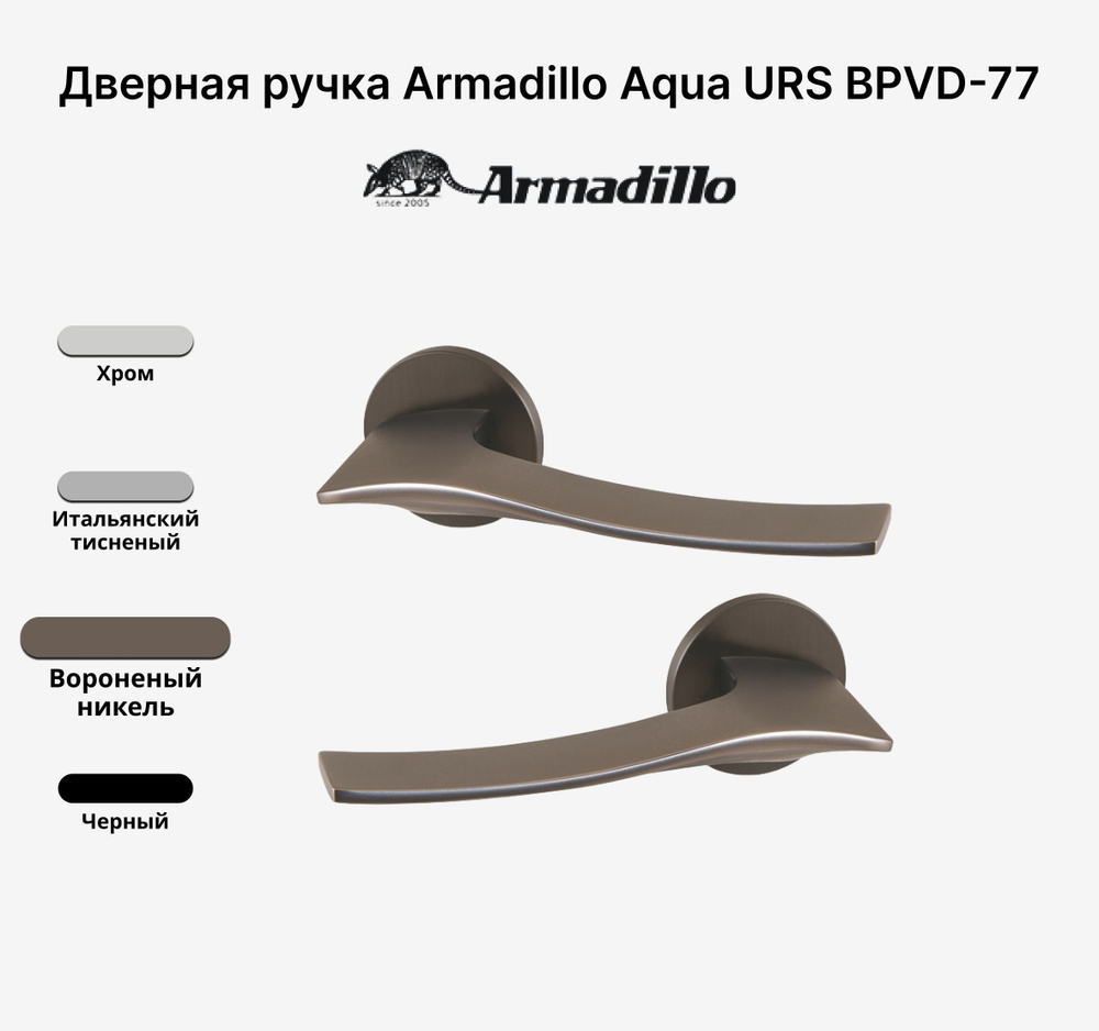 Ручка дверная Armadillo AQUA URS BPVD-77 Вороненый никель #1