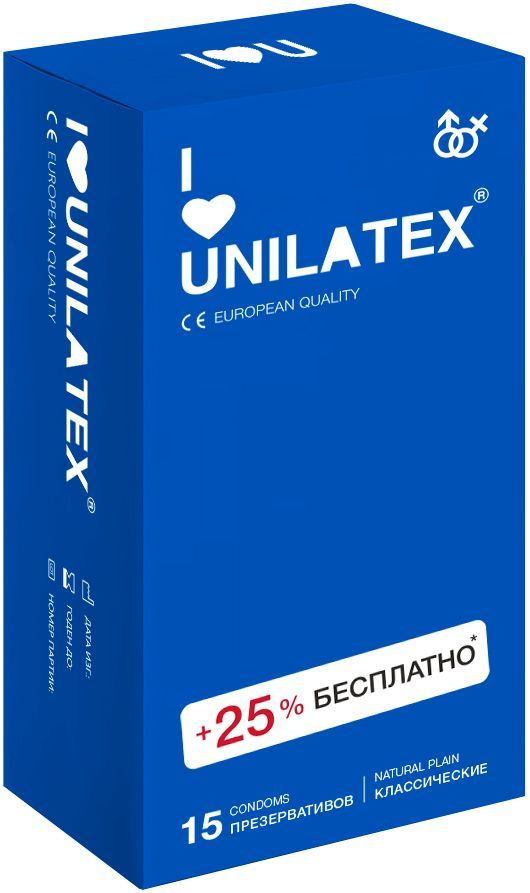 Презервативы Unilatex Natural Plain, 12 шт. + 3 шт. в подарок #1