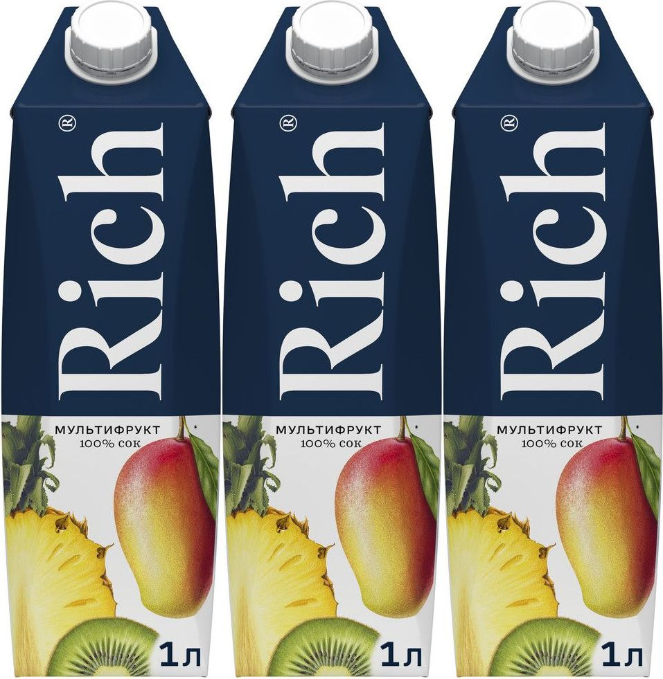 Сок Rich Мультифрукт восстановленный гомогенизированный, комплект: 3 упаковки по 1 л  #1