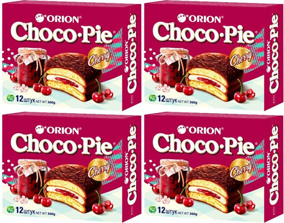 Пирожное Orion Choco Pie Cherry, комплект: 4 упаковки по 360 г #1