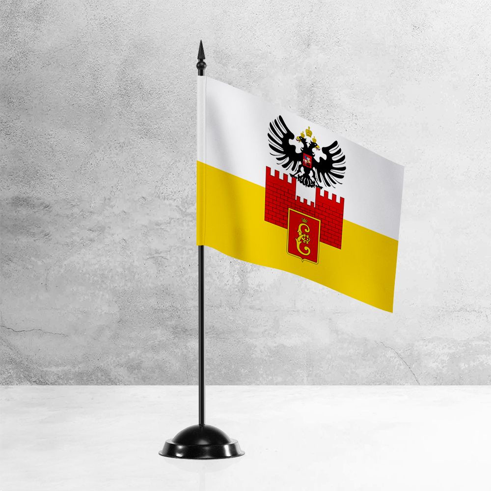 Настольный флаг Краснодара на пластиковой черной подставке  #1