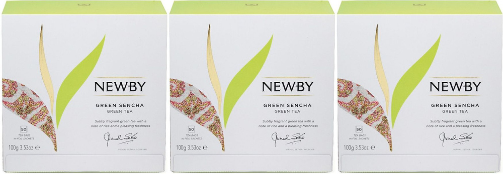 Чай зеленый Newby Green Sencha в пакетиках 2 г х 50 шт, комплект: 3 упаковки по 100 г  #1