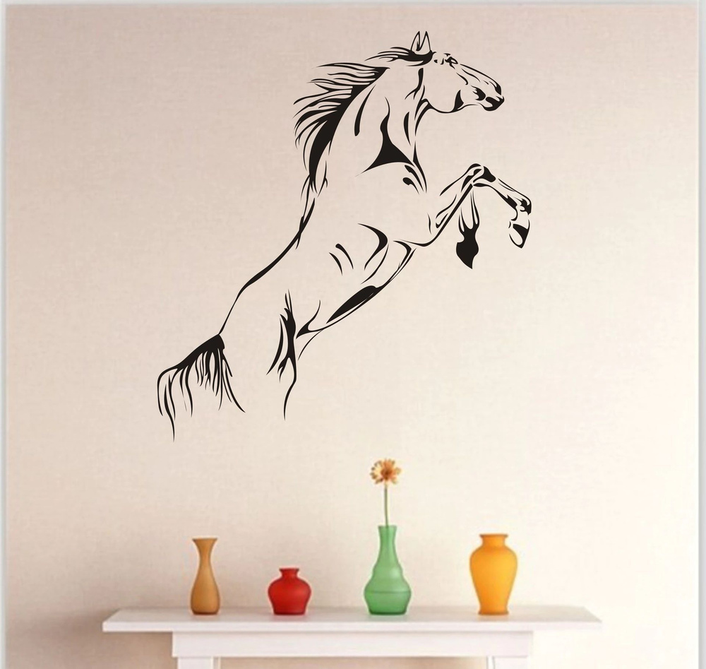 Наклейки интерьерные на стену для декора - Домашние животные, лошадь ...
