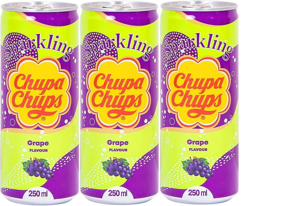 Газированный напиток Chupa Chups Sparkling Grape / Чупа Чупс Виноград 3 ...