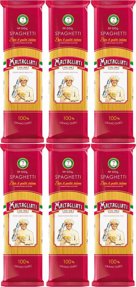 Макаронные изделия Maltagliati Спагетти No 004, комплект: 6 упаковок по 450 г  #1