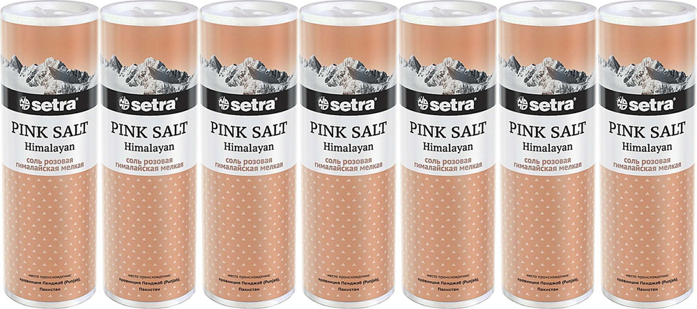 Соль гималайская розовая Setra мелкая, комплект: 7 упаковок по 250 г  #1