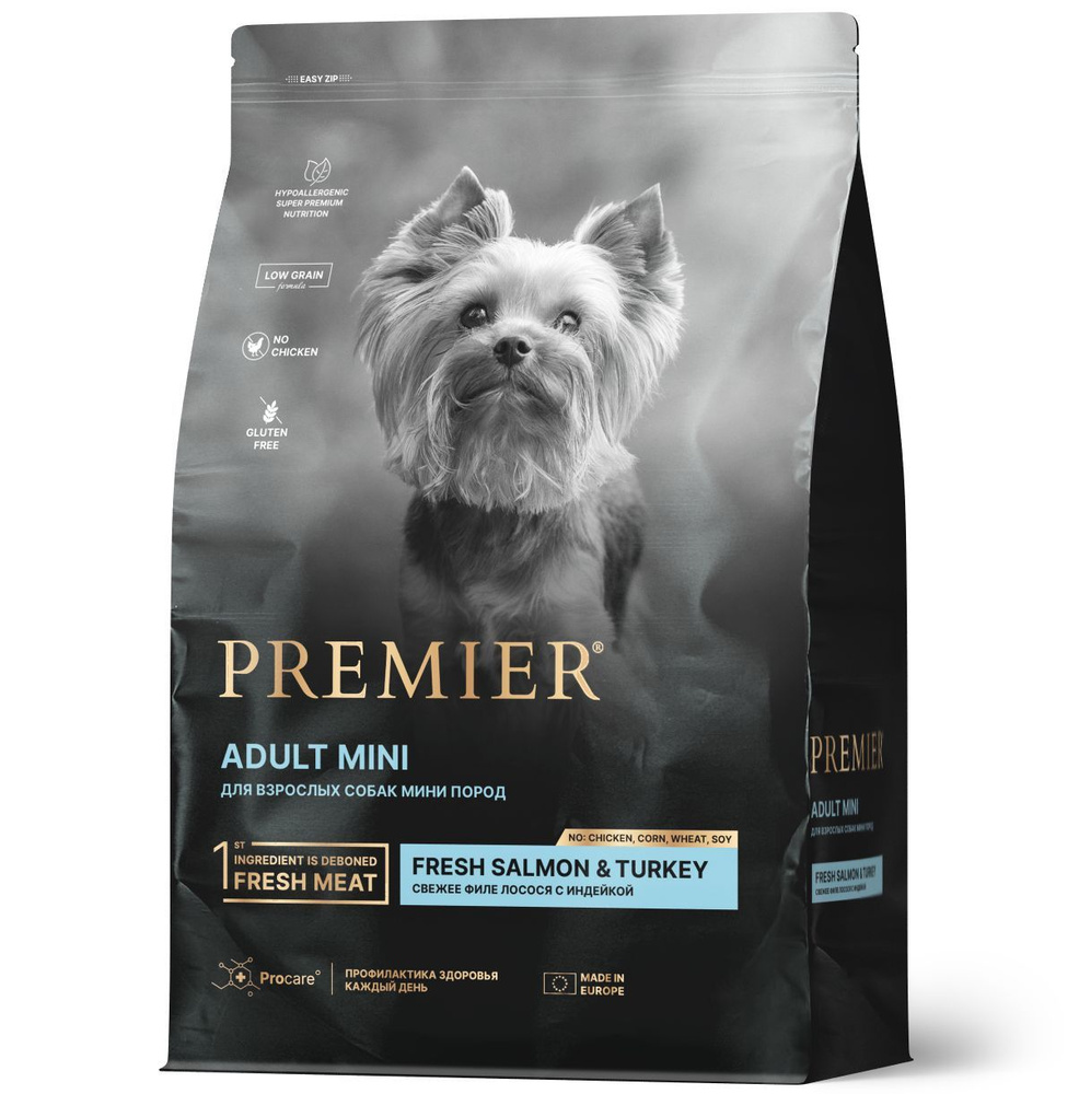 Premier Dog Salmon&Turkey ADULT Mini (Свежее филе лосося с индейкой для собак мелких пород) 1 кг  #1