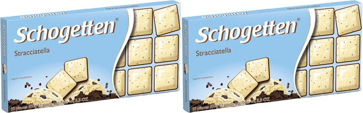 Плитка Schogetten Stracciatella белая с какао-крупкой горького, комплект: 2 упаковки по 100 г  #1