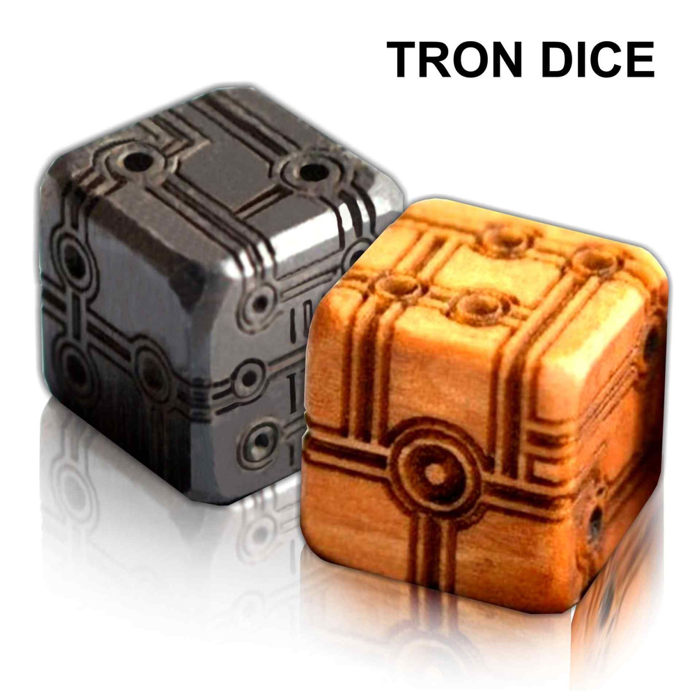 Игральные кубики кости Tron Dice / Дизайн от April GS, размер 16мм., 2 шт.  из экзотической древесины. Дайсы для ролевых настольных игр DnD, лучший  подарок - купить с доставкой по выгодным ценам