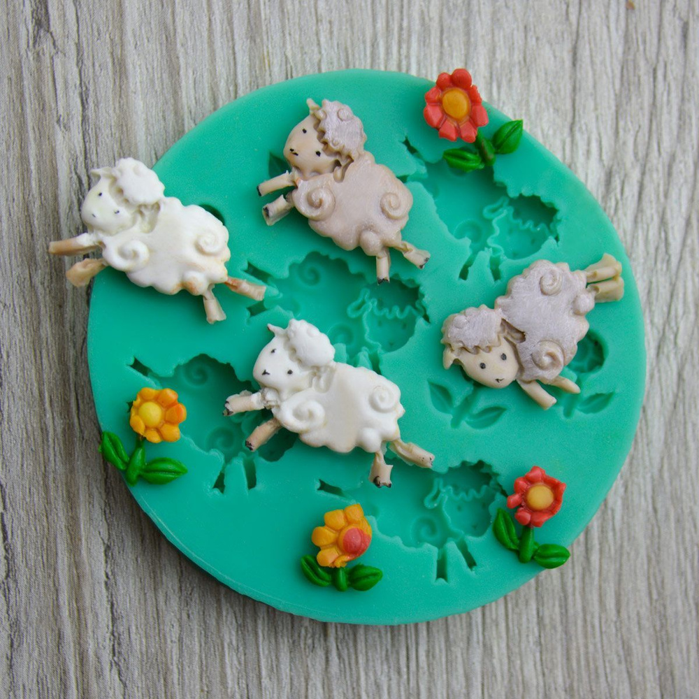 Силиконовый молд для творчества Овечки / для шоколада, мастики, глины ...